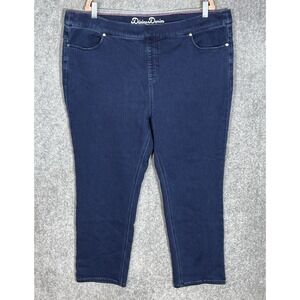 Isaac Mizrahi Live Divine Denim Pull On Jeans Womens Sz 22W Blue Stretch Pockets